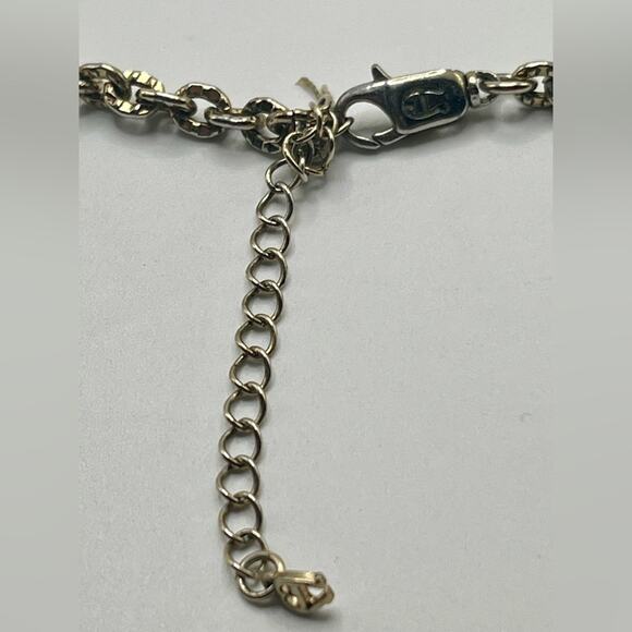 Vintage Etienne Aigner gold tone chain disk necklace - Picture 5 of 6